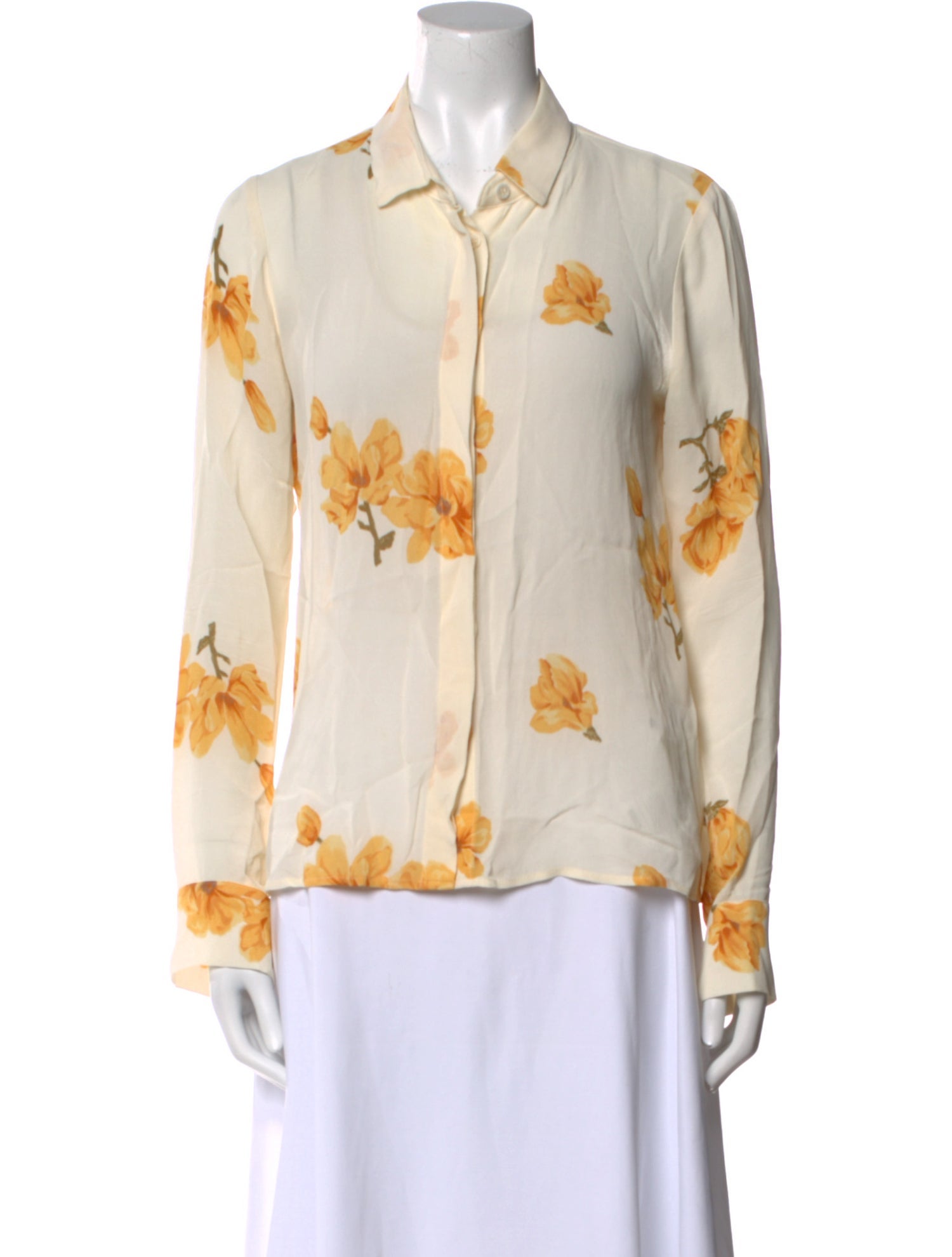 Reformation Floral Print Long Sleeve Blouse
