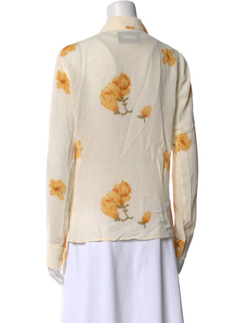 Reformation Floral Print Long Sleeve Blouse