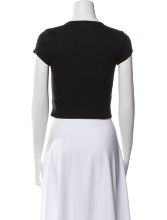 Reformation Graphic Print Crew Neck Crop Top