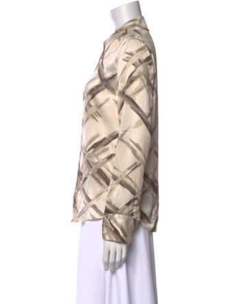 Reformation Silk Printed Button-Up Top