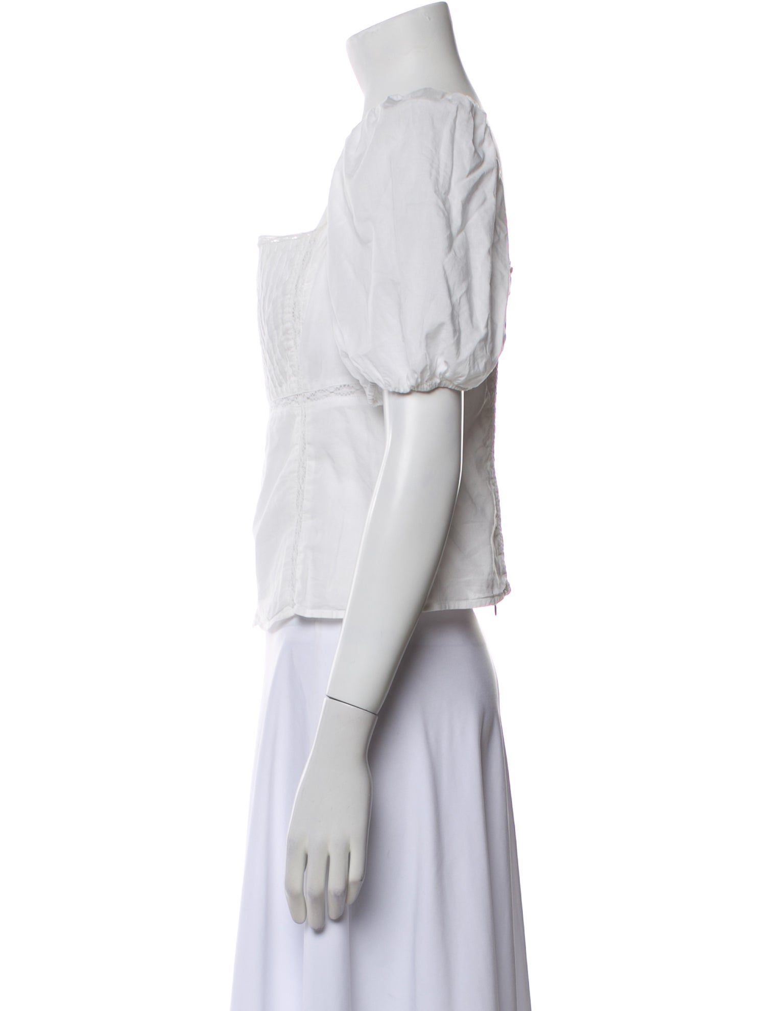 Reformation Square Neckline Short Sleeve Crop Top