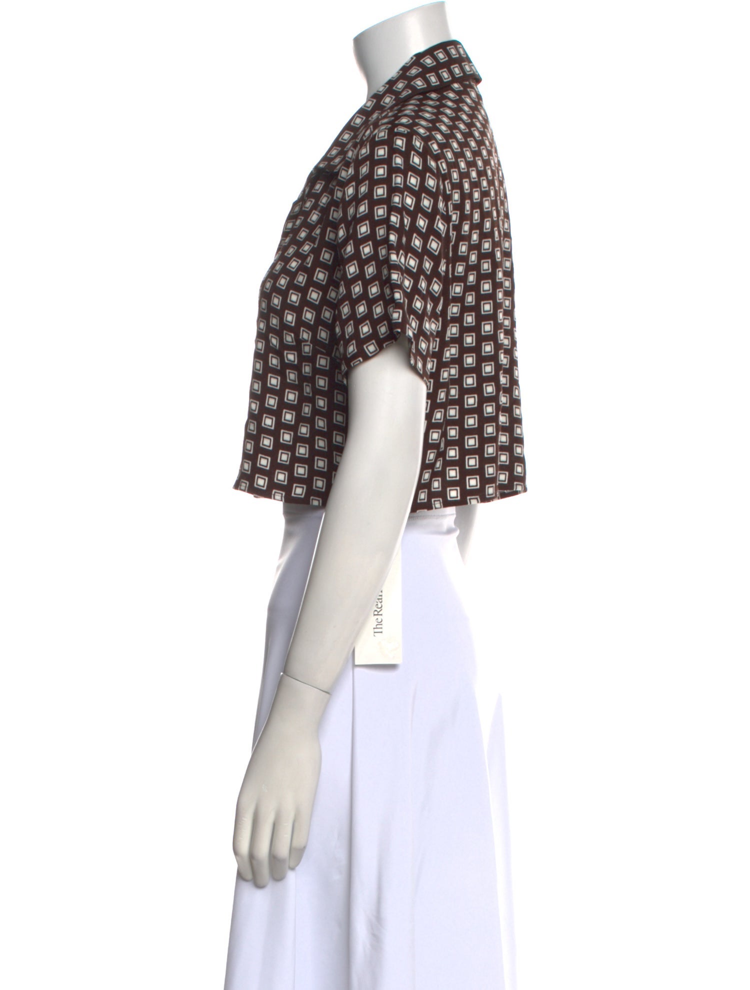 Reformation Printed Short Sleeve Crop Top