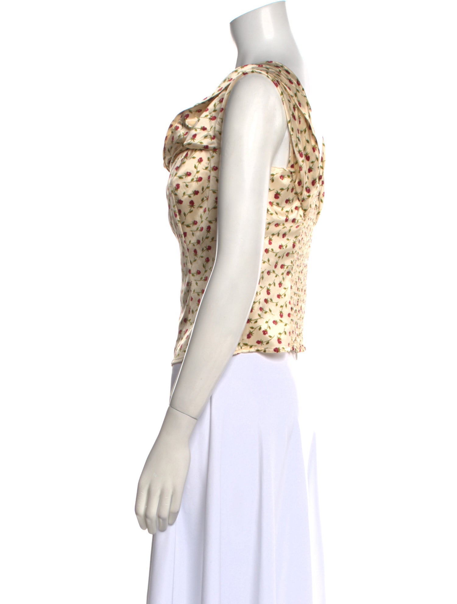 Reformation Silk Floral Print Crop Top