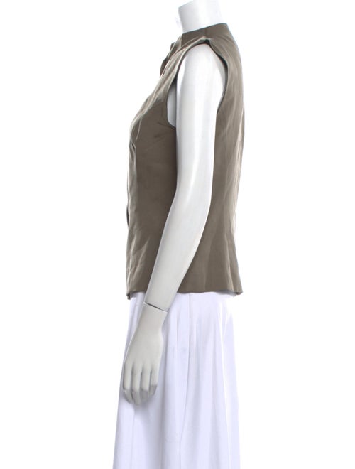 Reformation Mock Neck Short Sleeve Button-Up Top