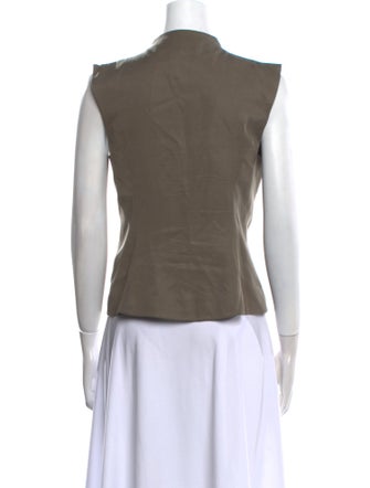 Reformation Mock Neck Short Sleeve Button-Up Top