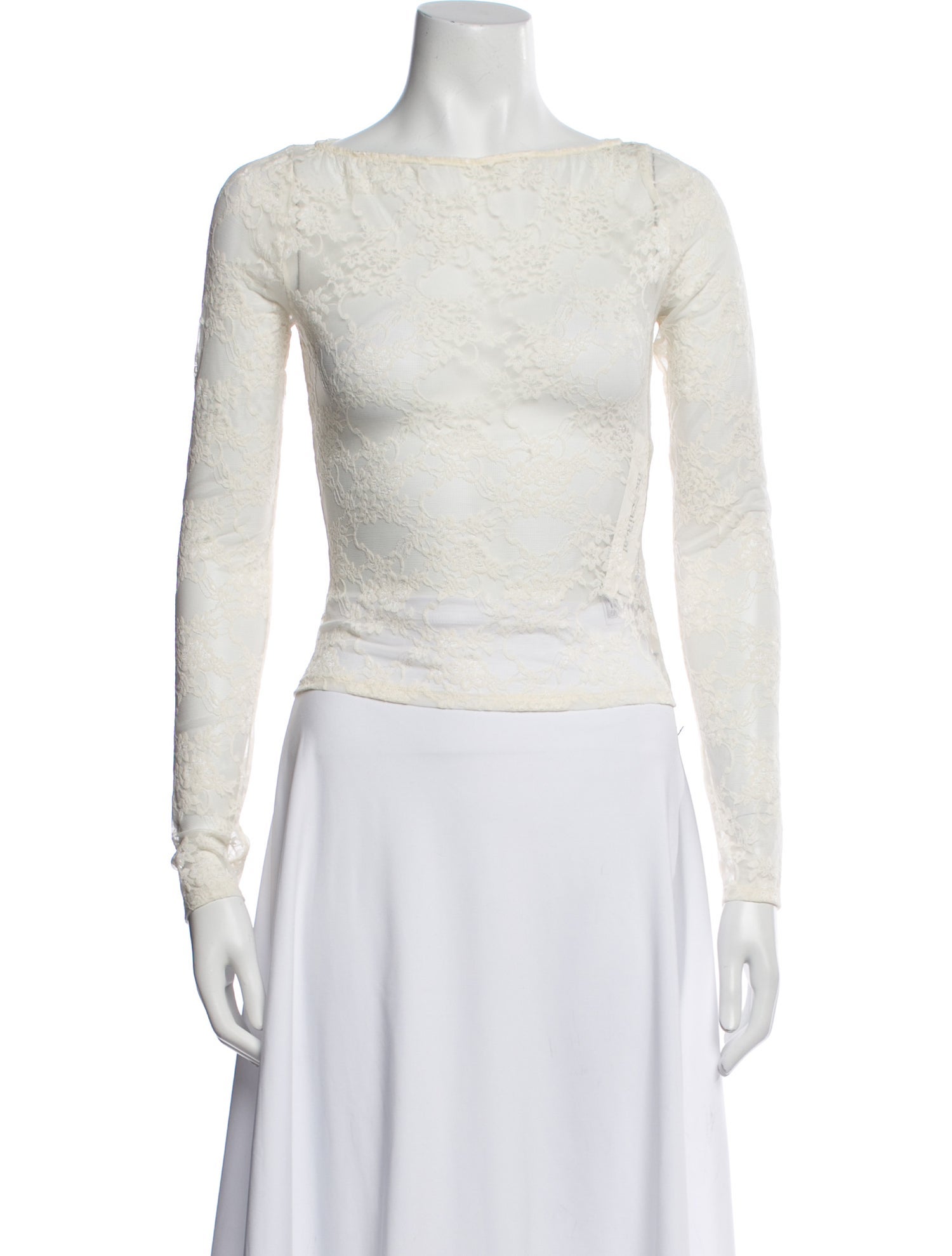 Reformation Bateau Neckline Long Sleeve Crop Top