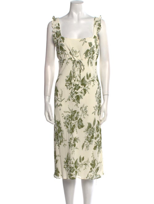 Reformation Floral Print Midi Length Dress
