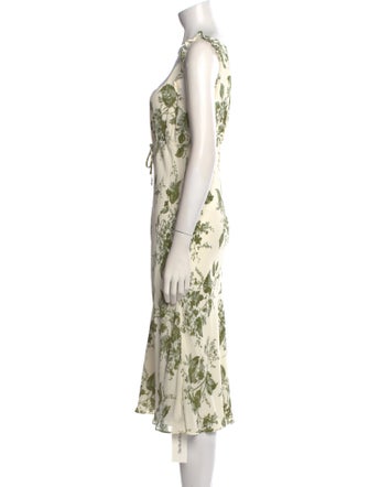 Reformation Floral Print Midi Length Dress