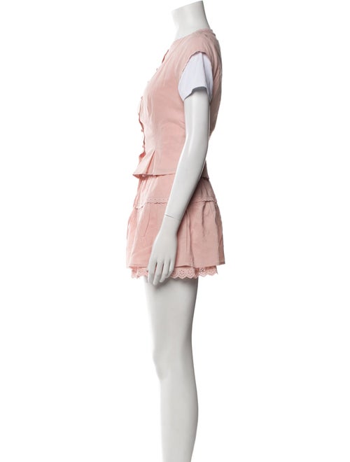 Reformation Linen Eyelet Trim Skirt Suit