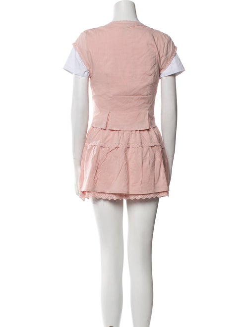 Reformation Linen Eyelet Trim Skirt Suit