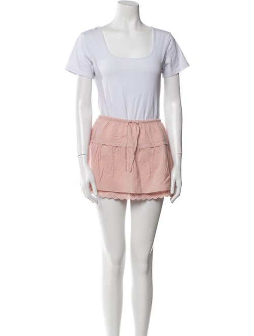 Reformation Linen Eyelet Trim Skirt Suit