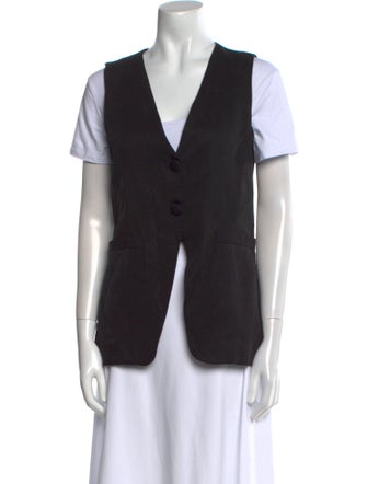 Reformation V-Neck Short Sleeve Button-Up Top