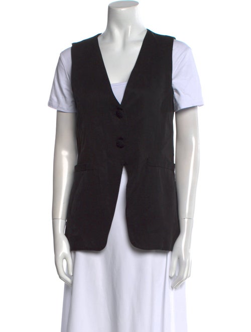 Reformation V-Neck Short Sleeve Button-Up Top