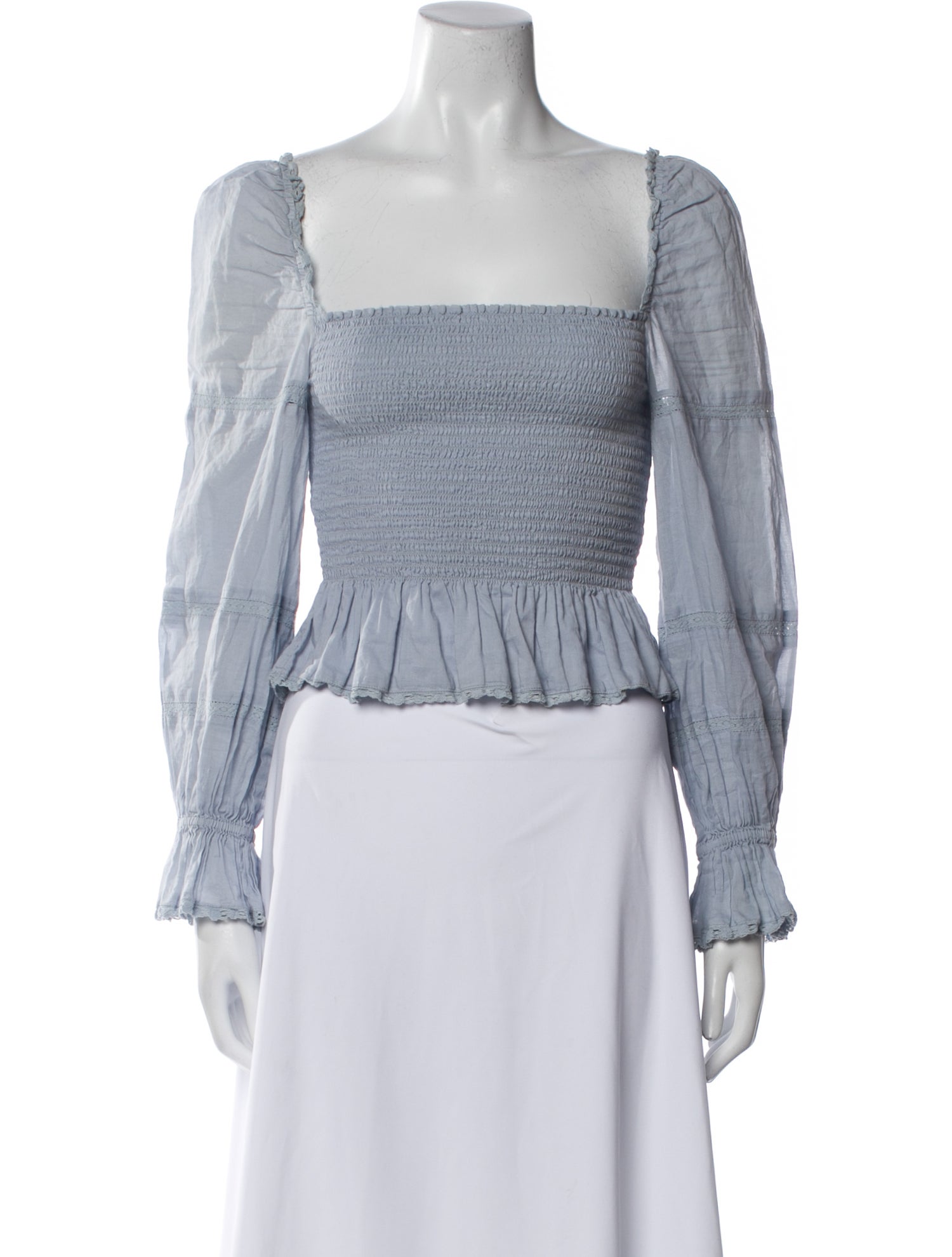 Reformation Square Neckline Long Sleeve Crop Top