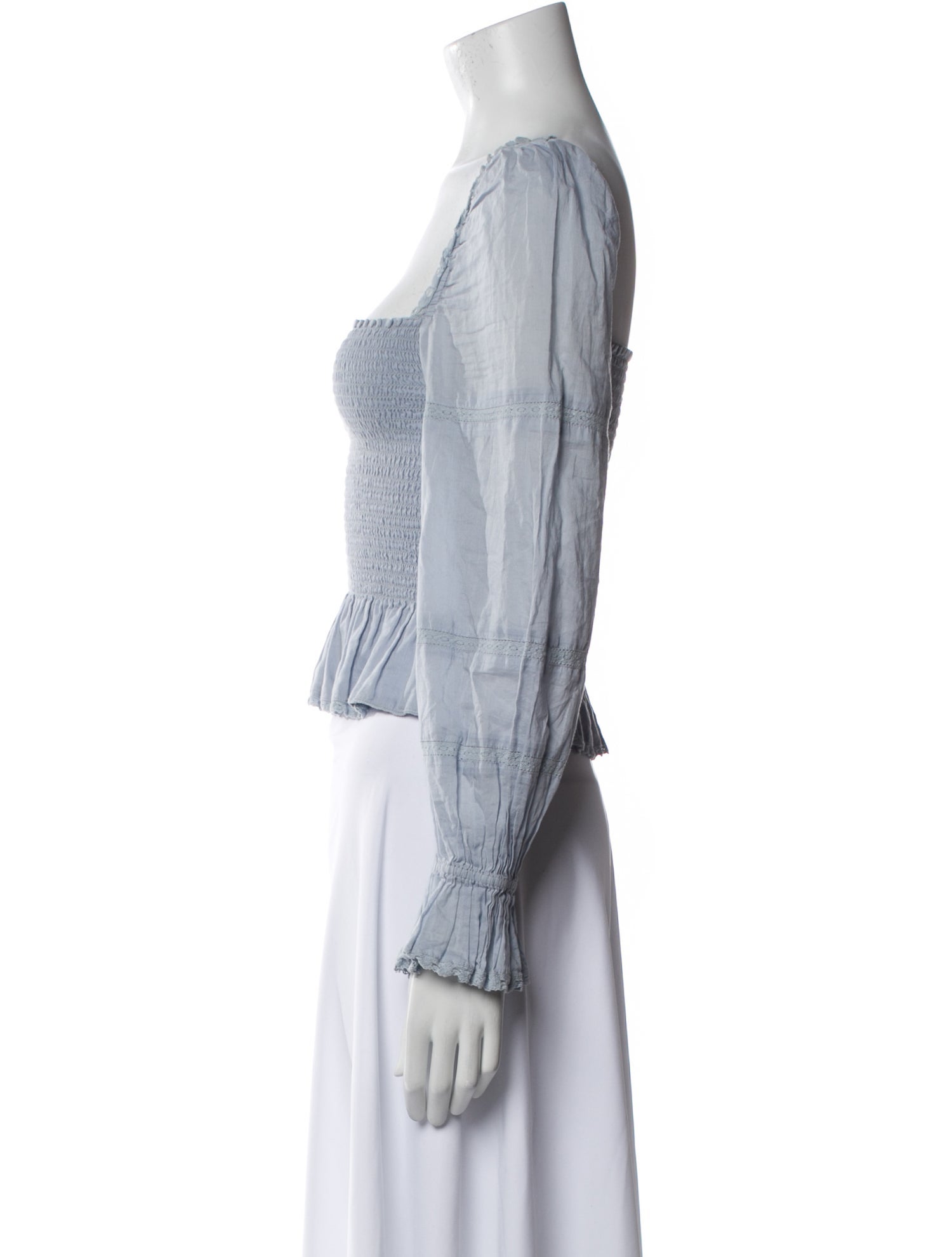 Reformation Square Neckline Long Sleeve Crop Top