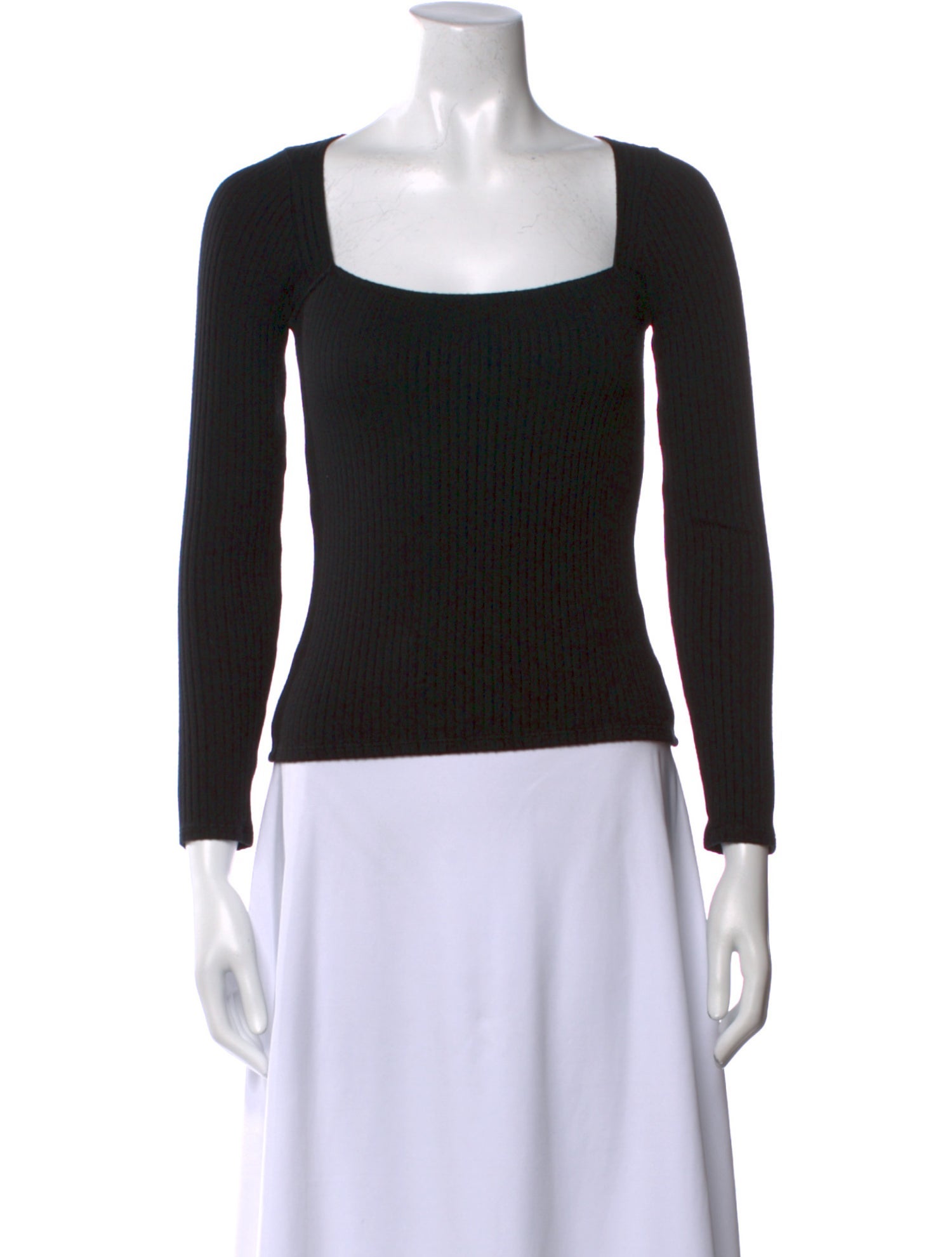 Reformation Square Neckline Three-Quarter Sleeve Top