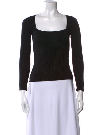 Reformation Square Neckline Three-Quarter Sleeve Top