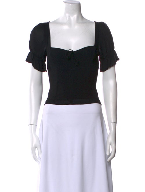 Reformation Square Neckline Short Sleeve Crop Top