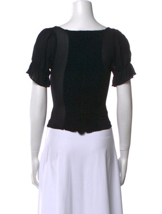 Reformation Square Neckline Short Sleeve Crop Top