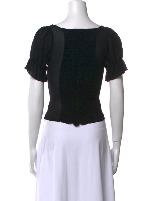 Reformation Square Neckline Short Sleeve Crop Top