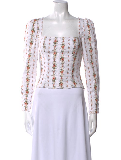 Reformation Linen Floral Print Crop Top
