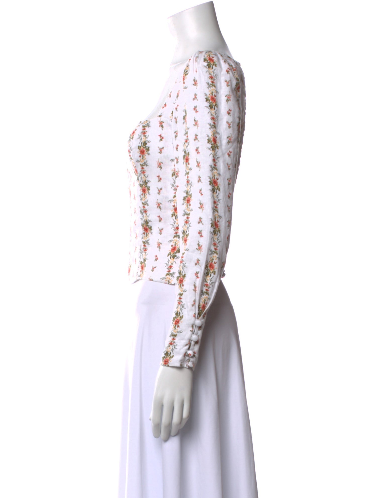 Reformation Linen Floral Print Crop Top