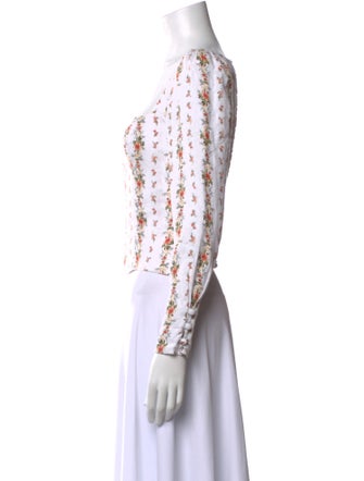 Reformation Linen Floral Print Crop Top