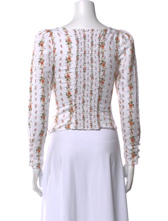 Reformation Linen Floral Print Crop Top