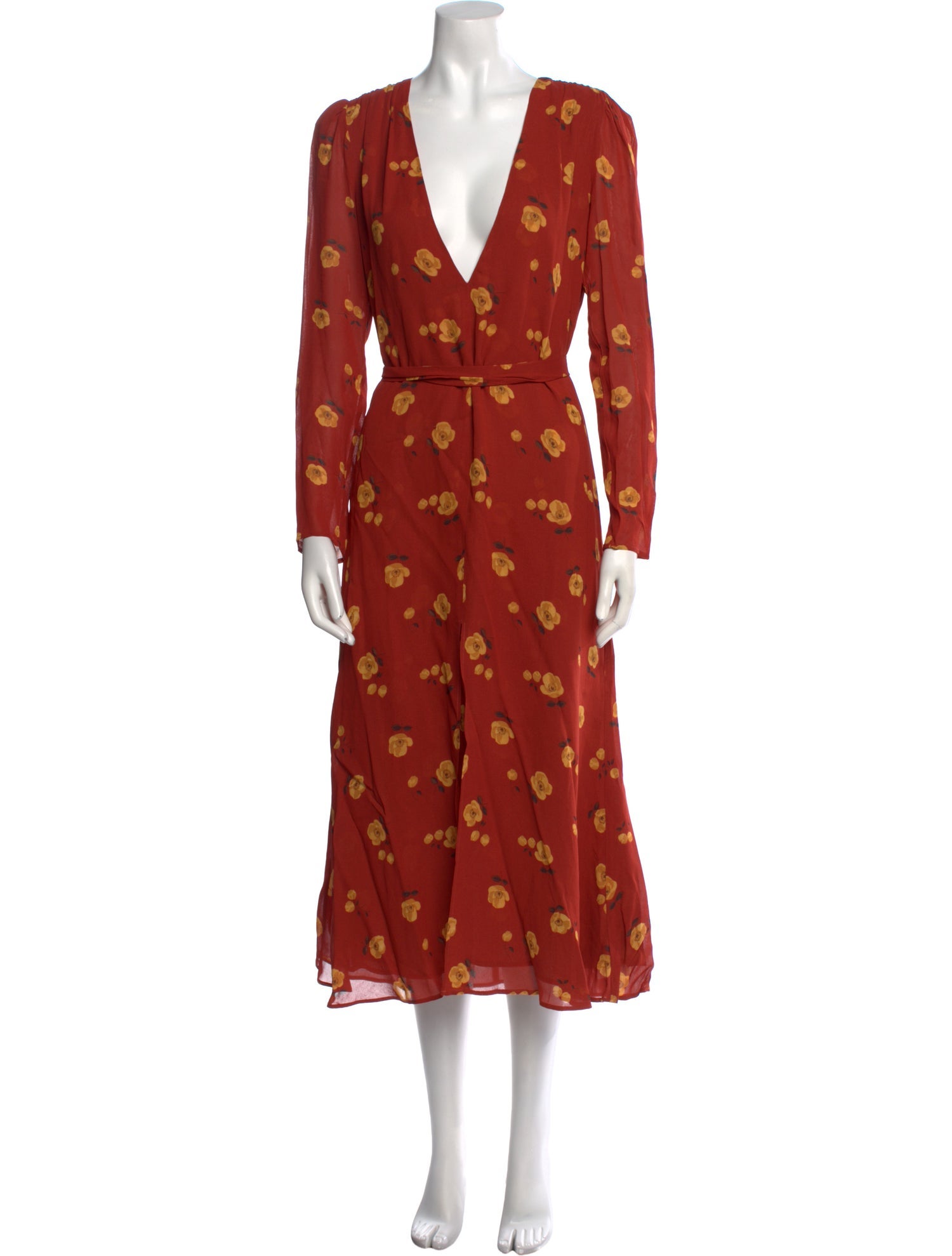 Reformation Polka Dot Print Long Dress