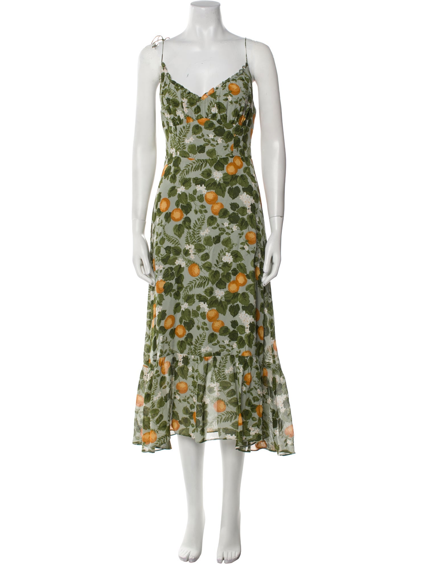 Reformation Floral Print Midi Length Dress