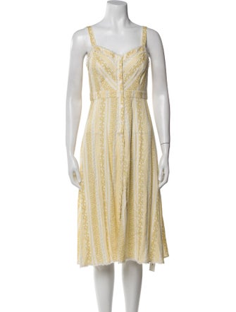 Reformation V-Neck Midi Length Dress