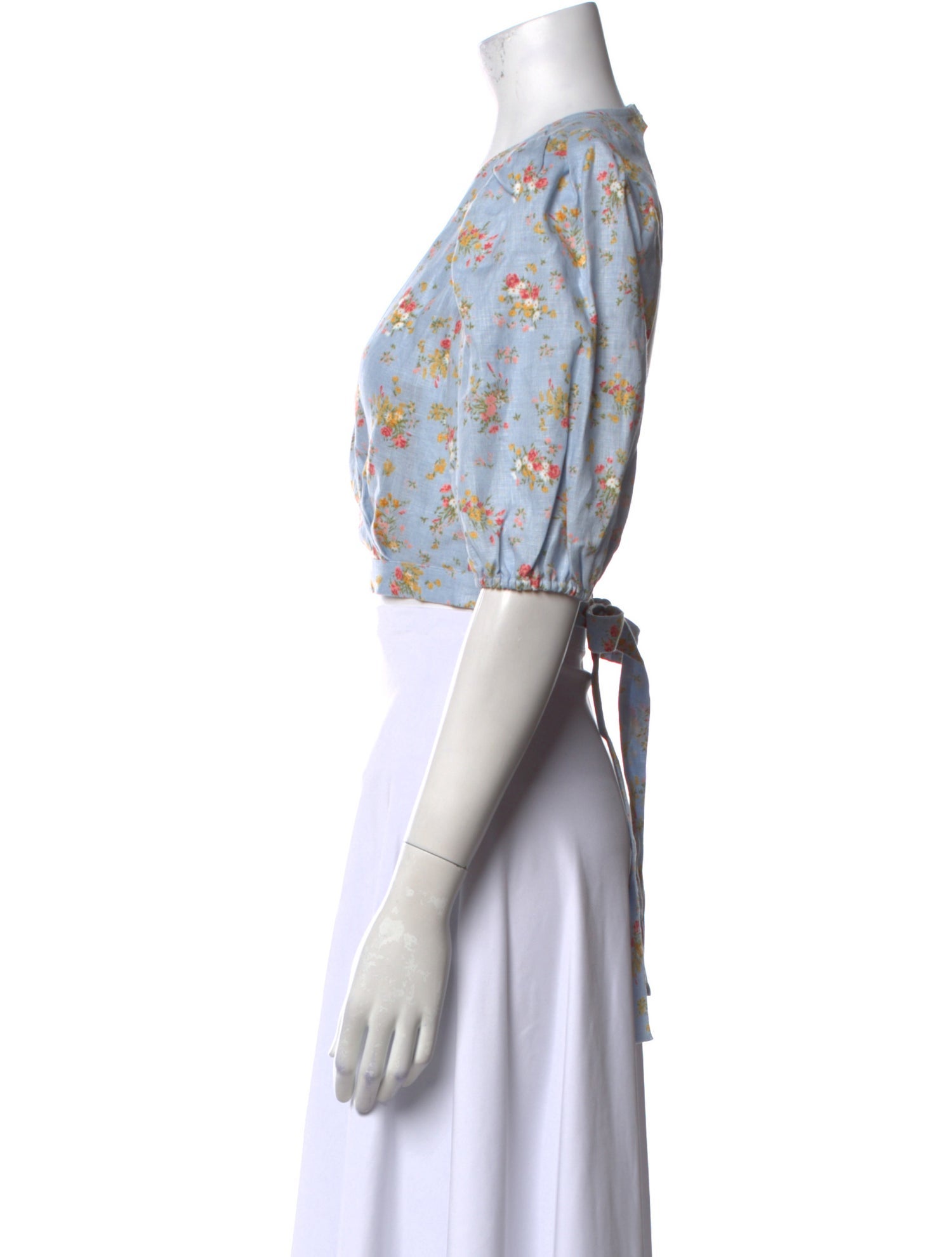 Reformation Linen Floral Print Crop Top