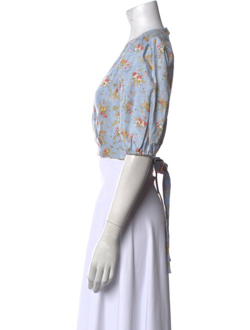 Reformation Linen Floral Print Crop Top