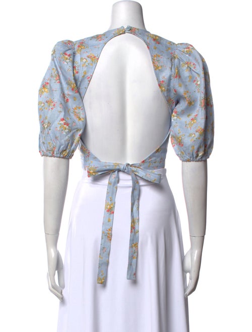 Reformation Linen Floral Print Crop Top