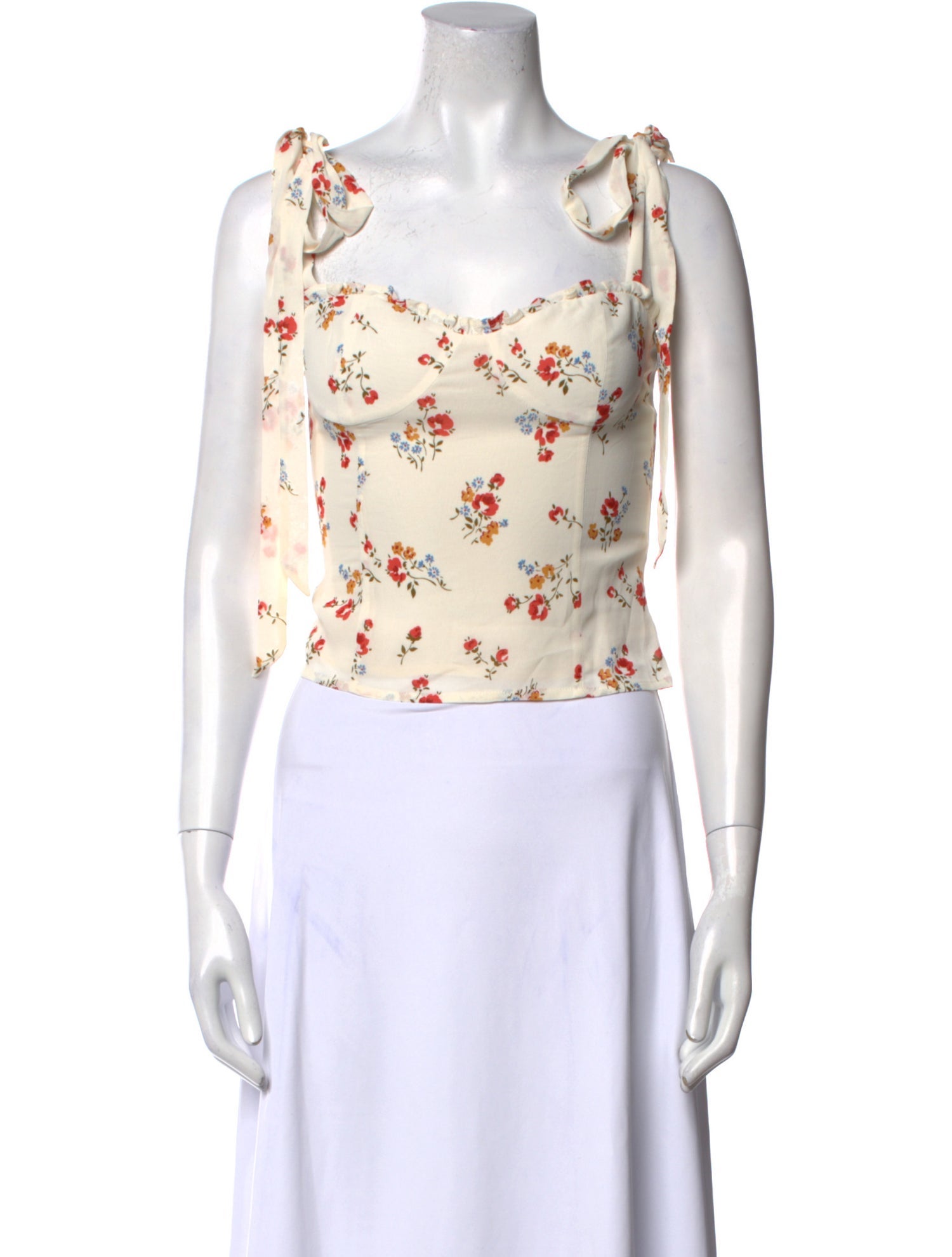 Reformation Floral Print Square Neckline Crop Top w/ Tags