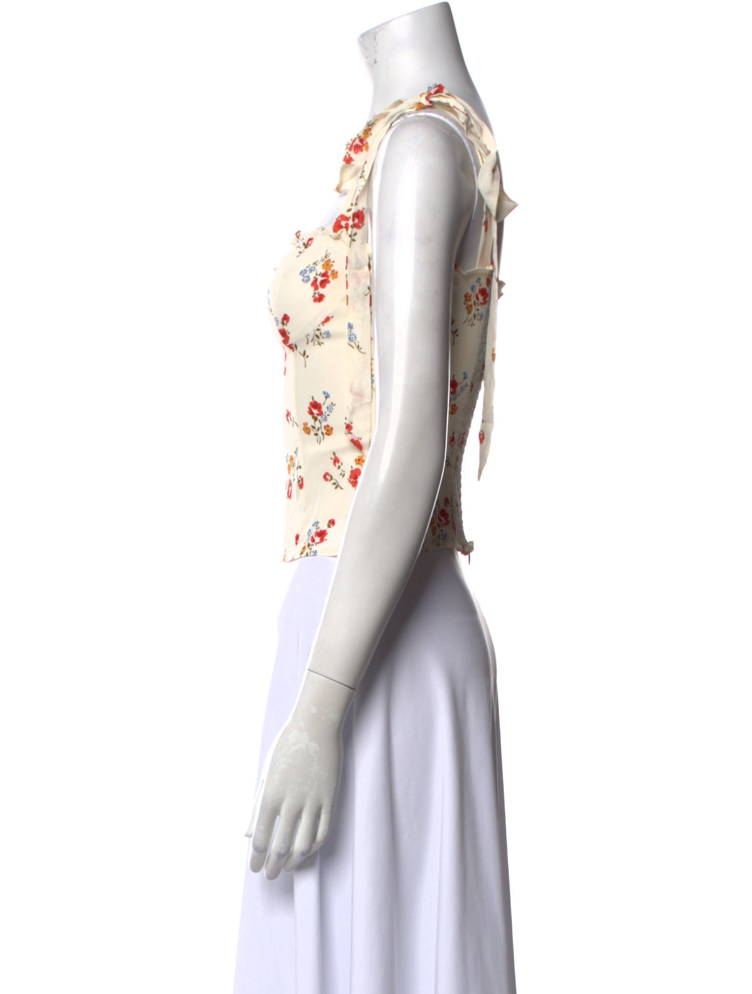 Reformation Floral Print Square Neckline Crop Top w/ Tags