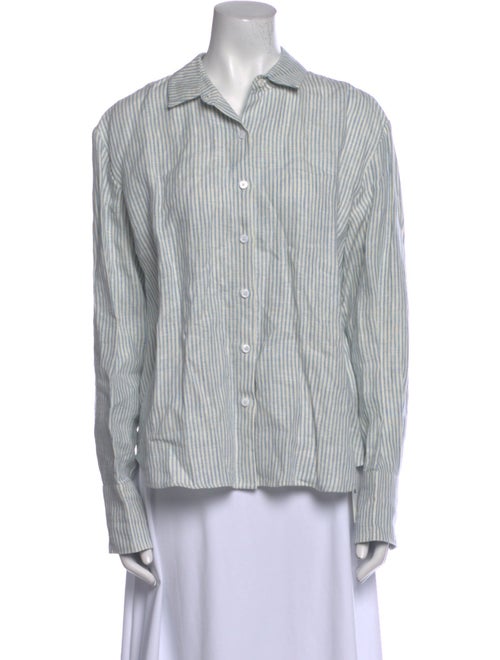 Reformation Linen Striped Button-Up Top