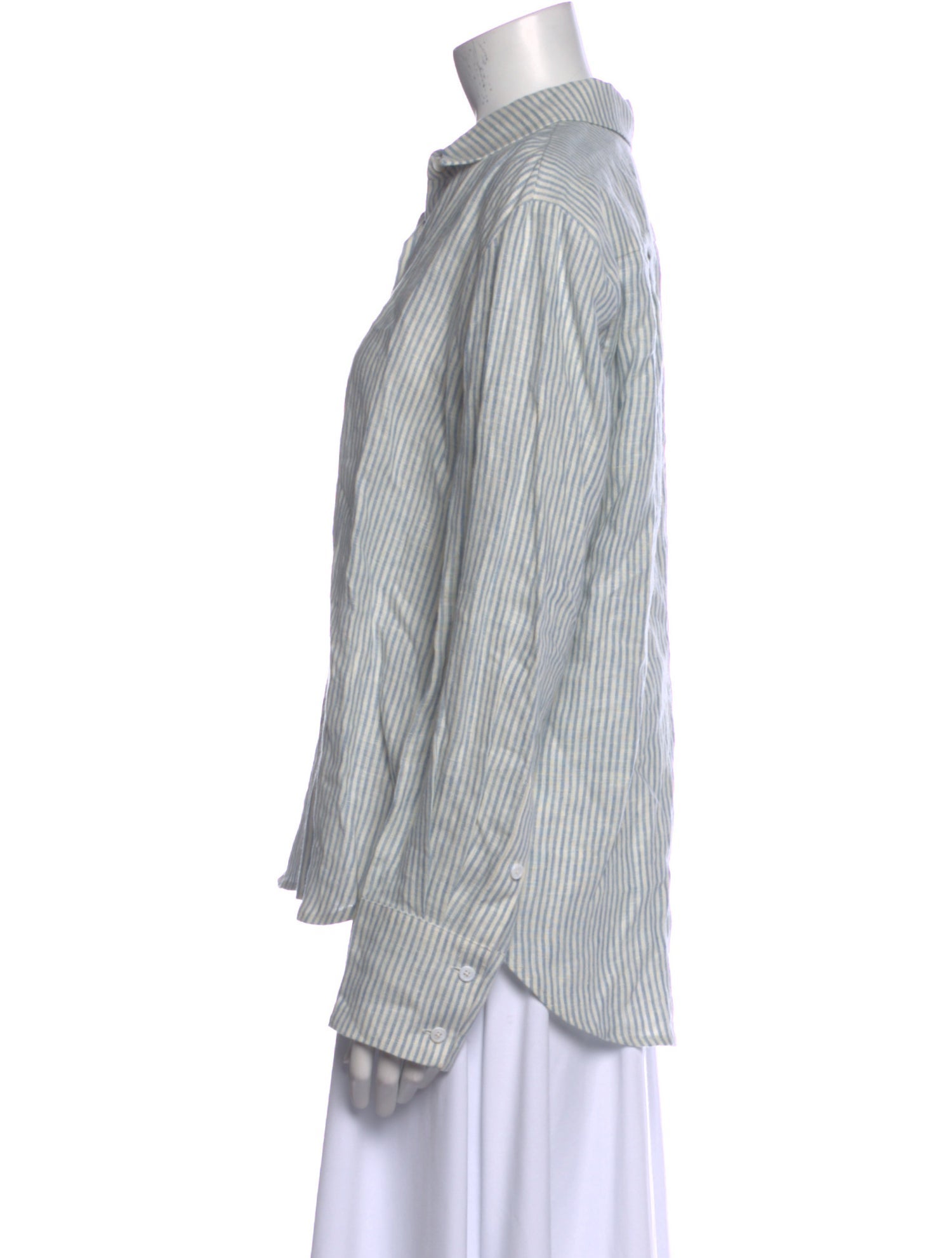 Reformation Linen Striped Button-Up Top