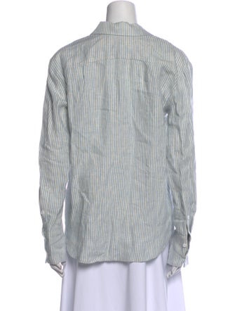 Reformation Linen Striped Button-Up Top
