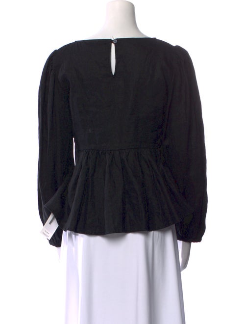 Reformation Linen Bateau Neckline Blouse