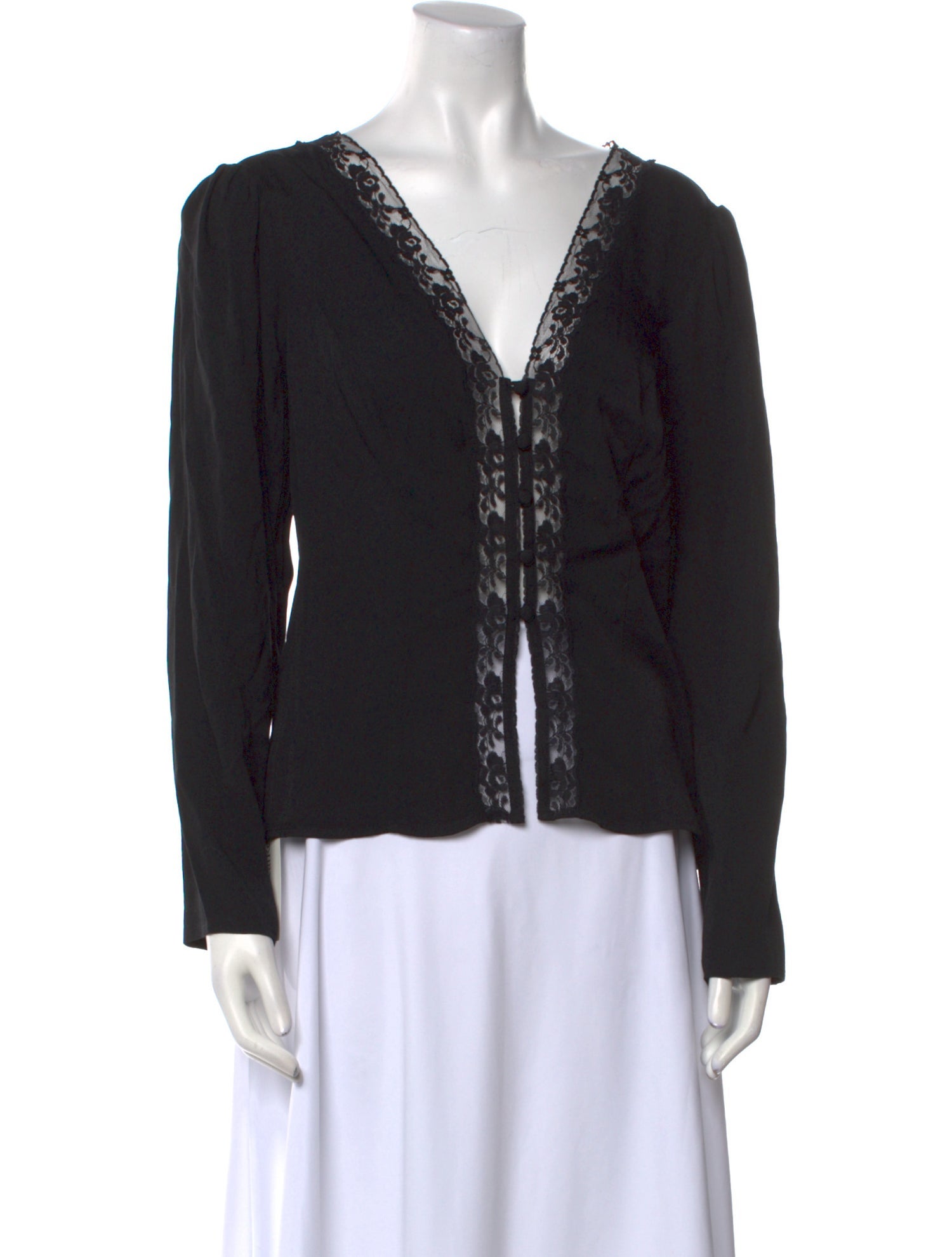 Reformation V-Neck Long Sleeve Blouse