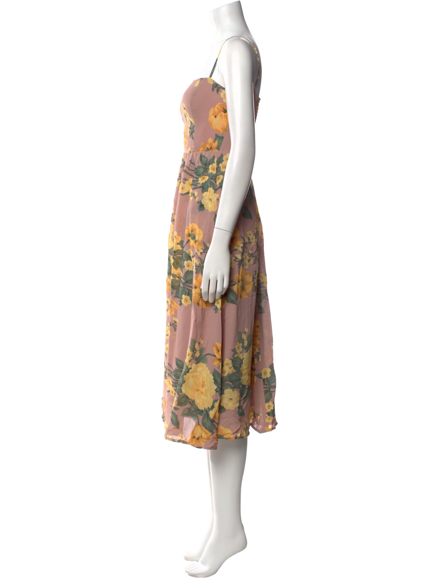 Reformation Floral Print Midi Length Dress