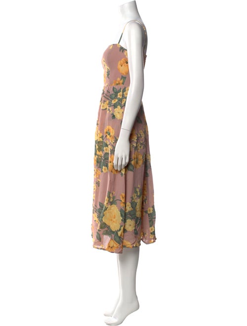 Reformation Floral Print Midi Length Dress