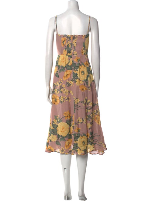 Reformation Floral Print Midi Length Dress