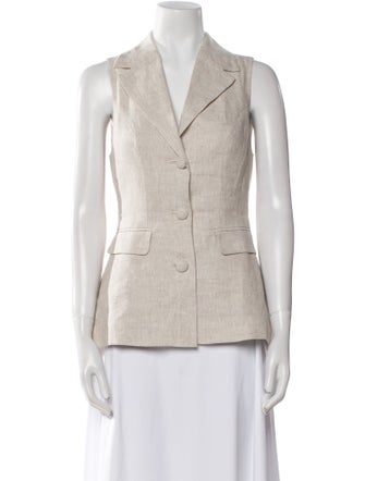 Reformation Linen V-Neck Button-Up Top