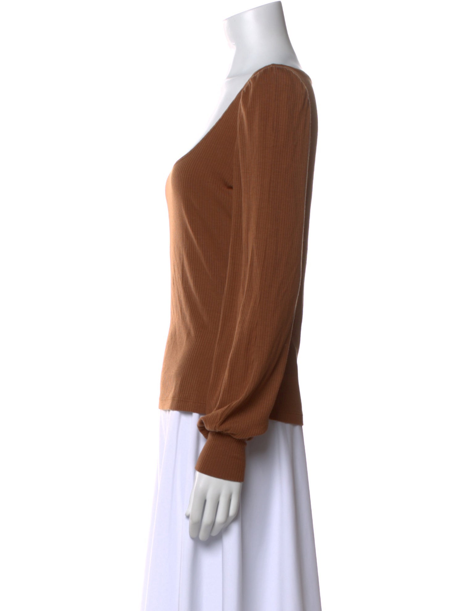 Reformation Square Neckline Long Sleeve Blouse