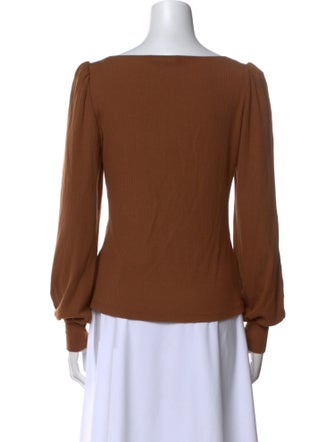 Reformation Square Neckline Long Sleeve Blouse