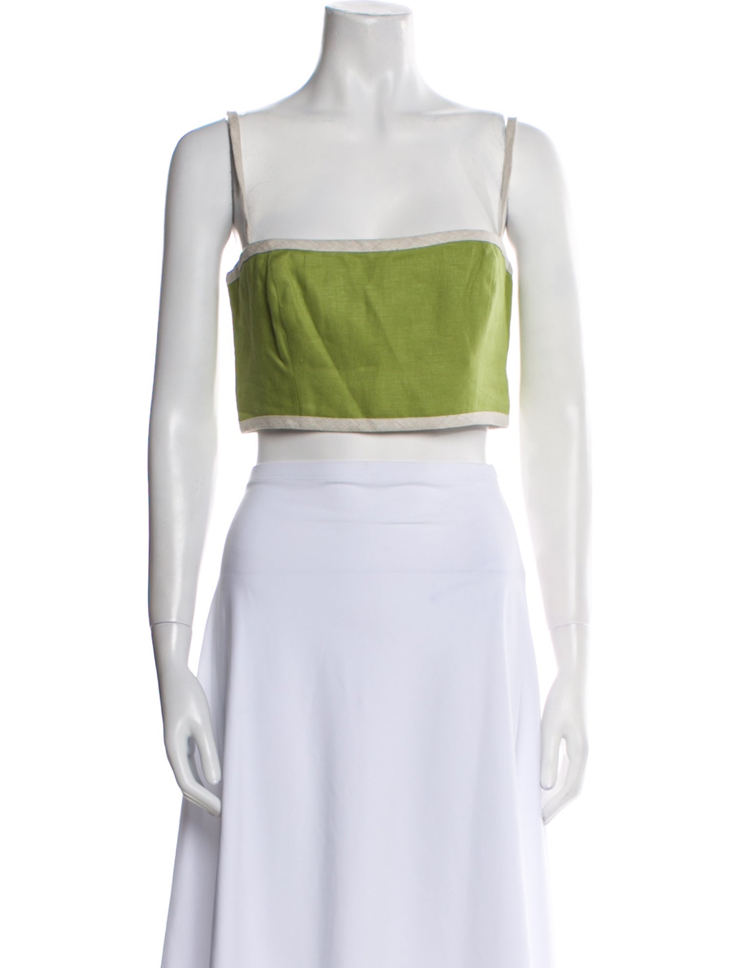 Reformation Linen Square Neckline Crop Top