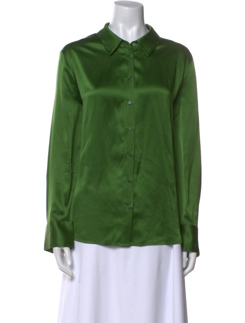 Reformation Silk Long Sleeve Button-Up Top