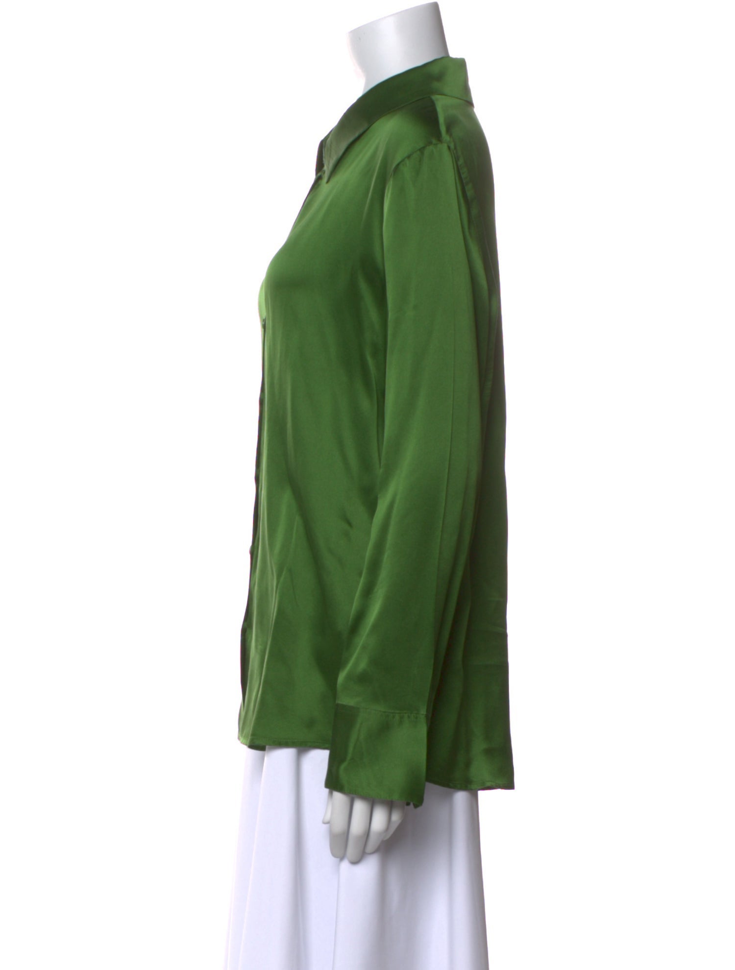 Reformation Silk Long Sleeve Button-Up Top